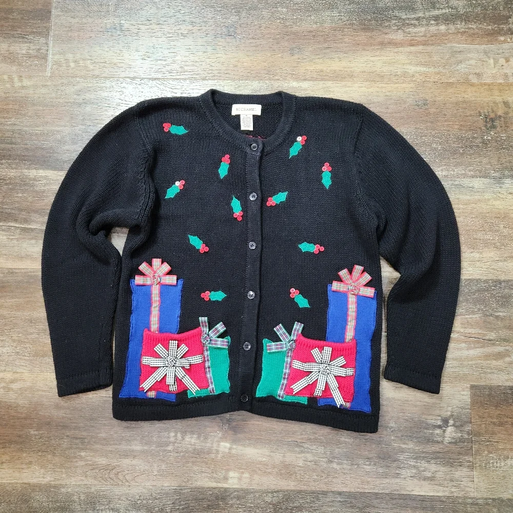 Bechamel Women's  Embroidered High Quality Cardigan Christmas Sweater 🎄 Size M